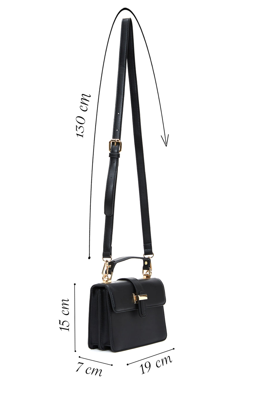 Women's Black Long Strap Crossbody Bag
