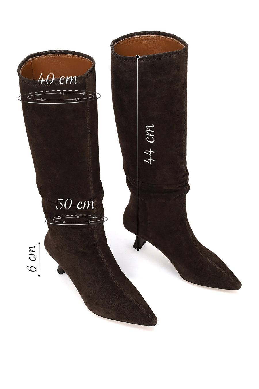 Woman Brown Heeled Suede Boots