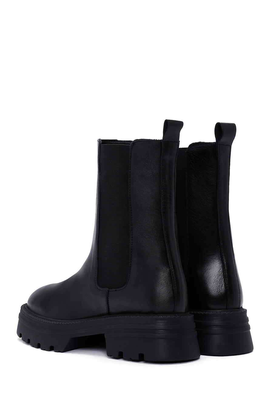 Women's Black Leather Chelsea Boots