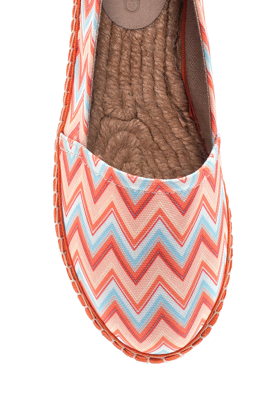 Women's Orange Wicker Sole Colorful Espadrille