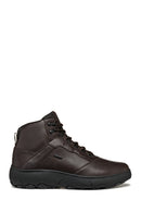 Geox Men Brown U Granito + Grip B Abx D - Sue Lace Leather Outdoor Boot | Derimod