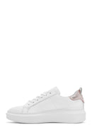 Women's White Lace-Up Leather Sneaker | Derimod