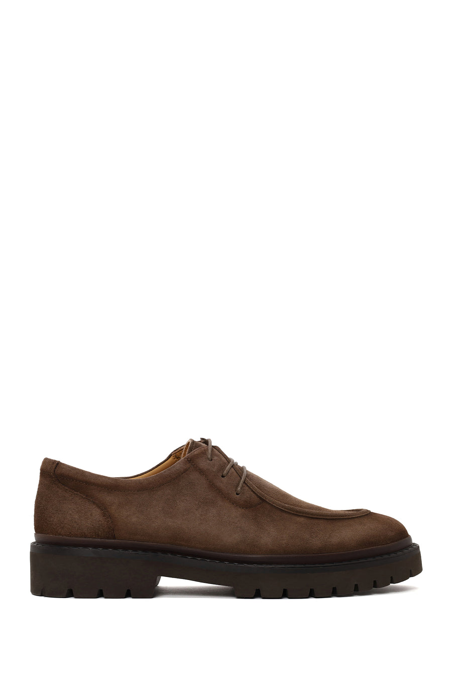 Male Beige Lace-Up Thick-Soled Suede Casual Shoes WM680016DS | Derimod