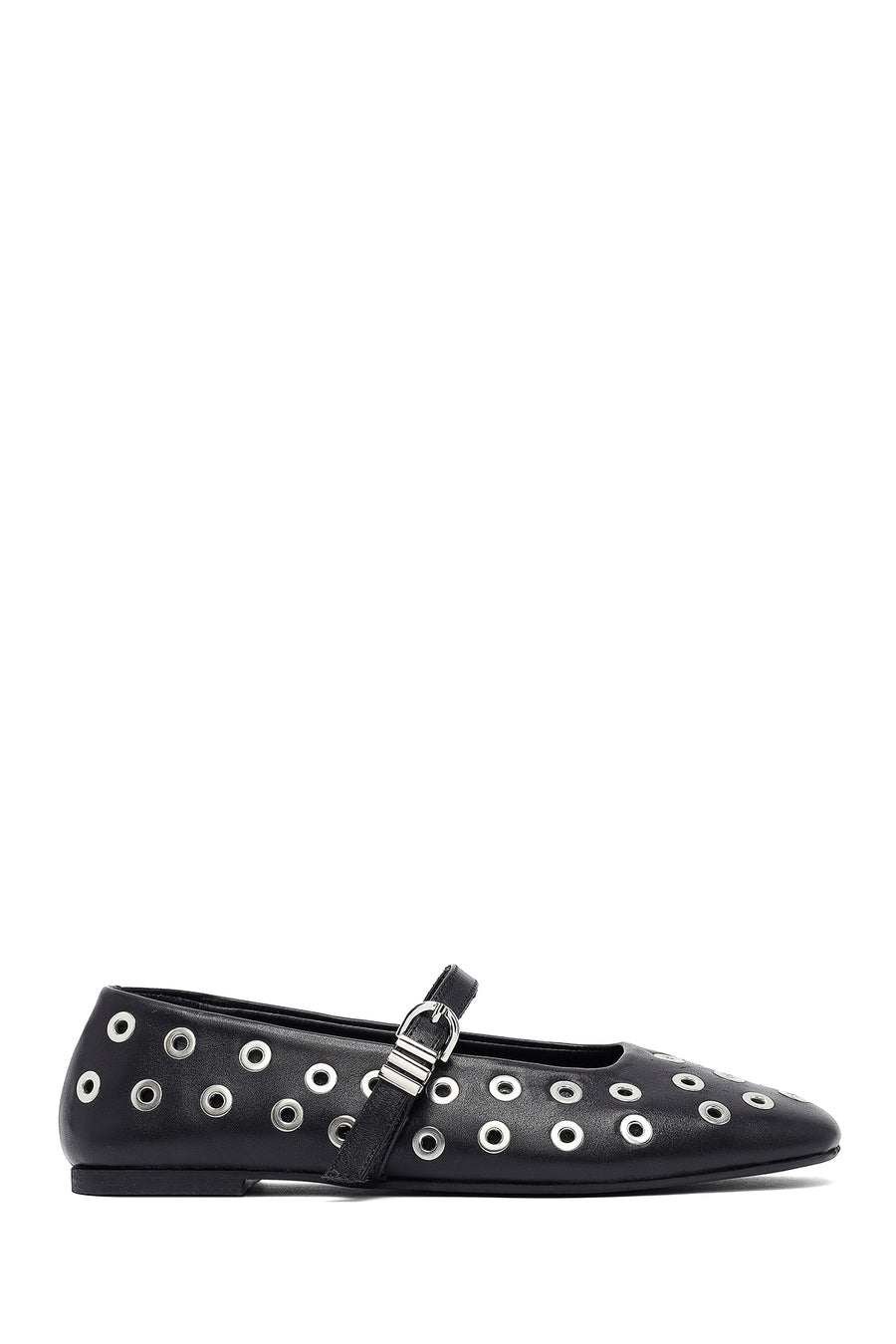 Woman Black Buckle Leather Babet 25AFD270318 | Derimod