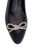 Women's Black Leather Bow Ballerina Ballerinas | Derimod