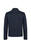 Zapata Male Navy Suede Shirt Jacket | Derimod