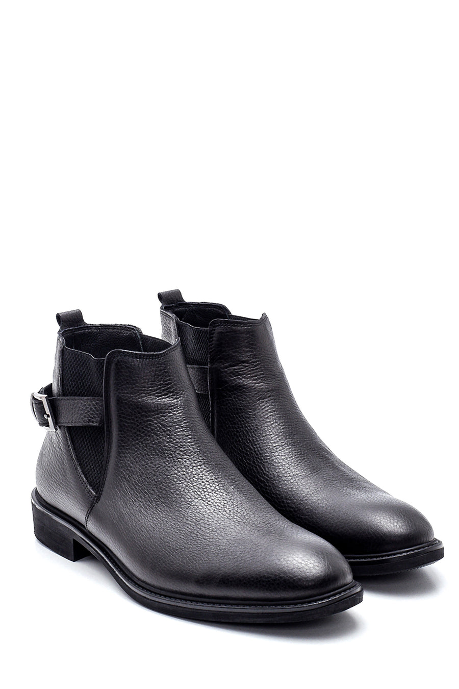 Men's Leather Buckle Boots