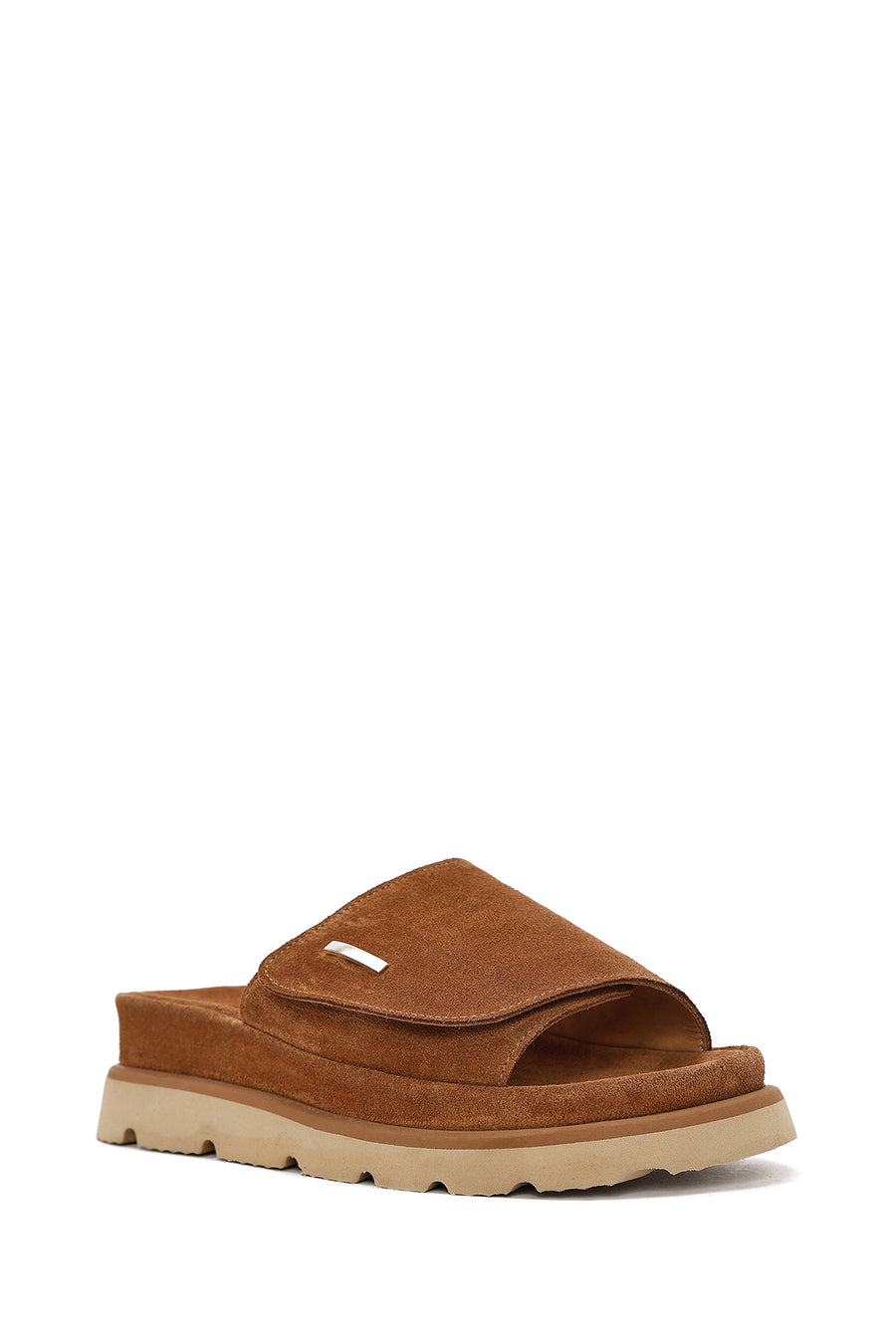 Women's Tan Suede Leather Slippers