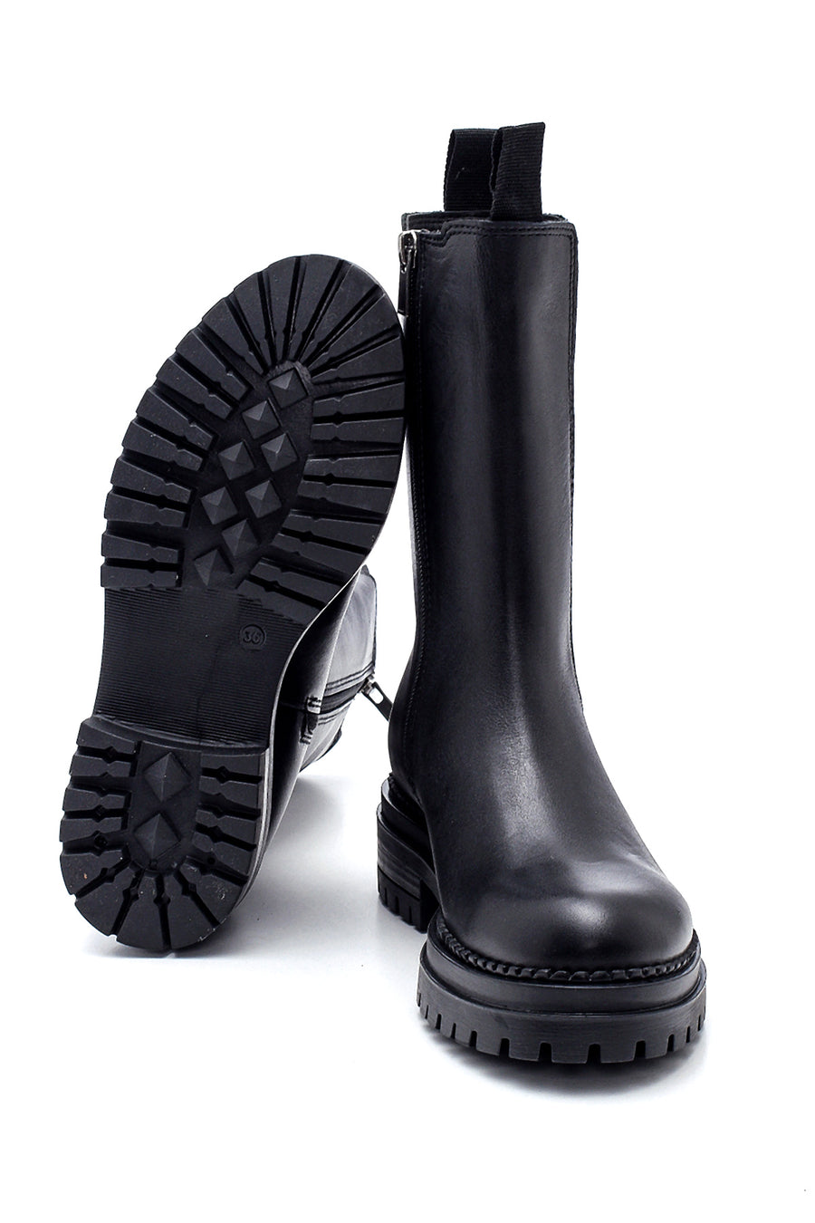 Women's Leather Long Chelsea Boots