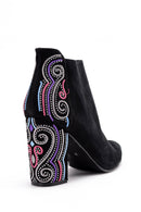 Women's Patterned Suede Boots | Derimod