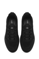 Erkek Siyah Bağcıklı Nubuk Deri Casual Sneaker | Derimod