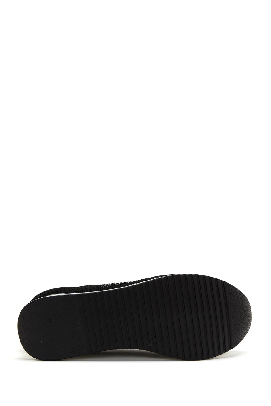 Kadın Siyah Taşlı Kalın Tabanlı Sneaker