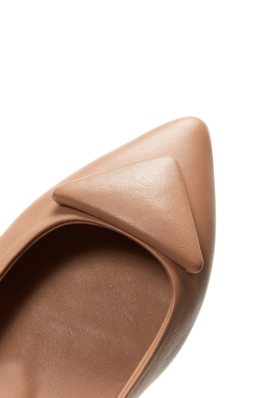 Women's Beige Leather Buckled Ballerinas