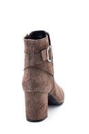 Women's Heeled Suede Leather Boots | Derimod