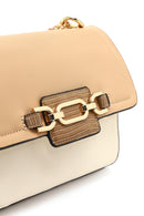 Women's Beige Long Chain Strap Classic Shoulder Bag | Derimod