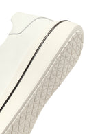 Men's White Lace-Up Thick-Soled Leather Sneaker | Derimod
