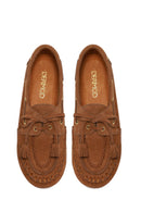Women's Tan Tassel Suede Leather Loafer | Derimod