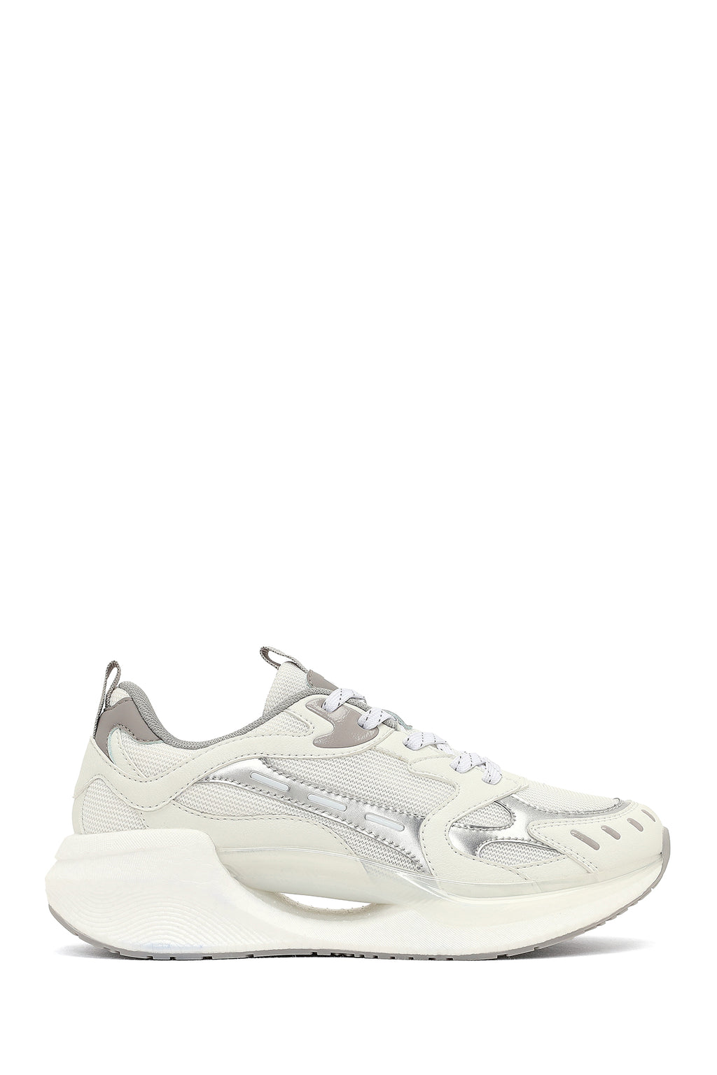 Derimod Studio Kadın Gümüş Bağcıklı Kalın Tabanlı Sneaker