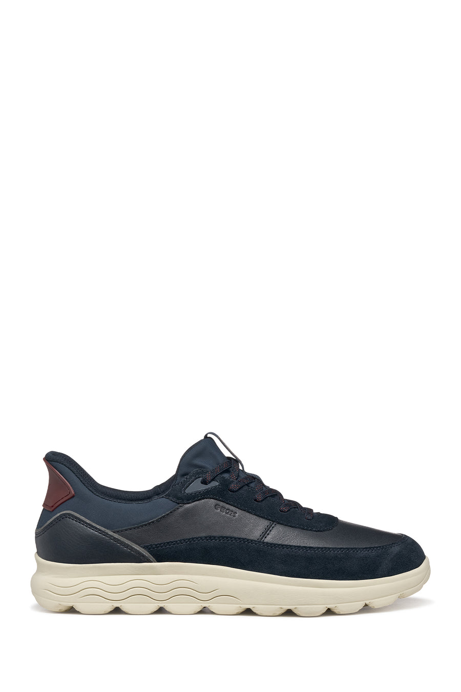 Geox Erkek Lacivert U Spherıca Plus A - Nappa+Sued Bağcıklı Kalın Tabanlı Süet Sneaker U56MPA08522CF44K | Derimod