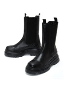 Women's Black Leather Thick Soled Chelsea Boots | Derimod