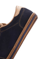 Men's Navy Blue Nubuck Leather Sneaker | Derimod