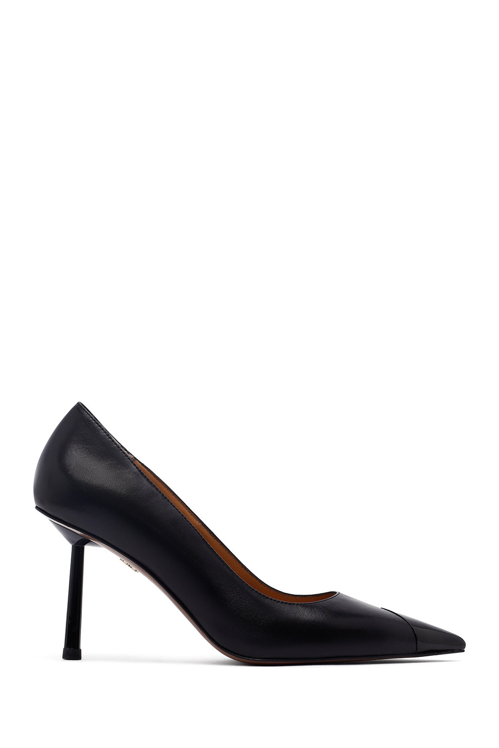 Kadın Siyah İnce Topuklu Deri Stiletto