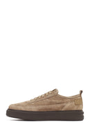 Men's Mink Lace-Up Thick Soled Suede Leather Sneaker | Derimod