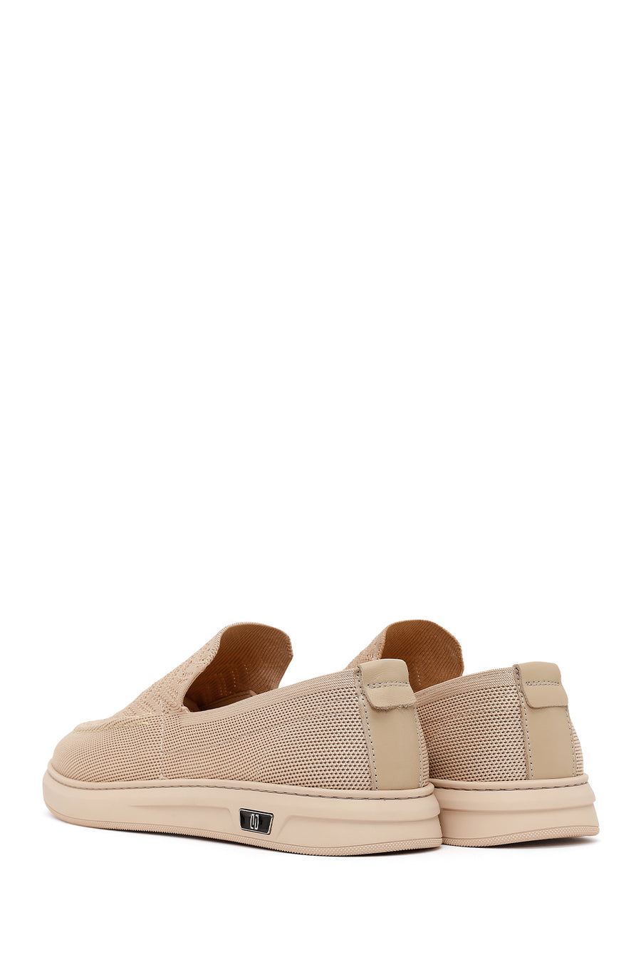 Erkek Bej Desenli Kumaş Loafer