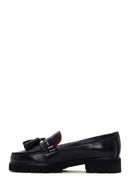 Derimod Gritti Kadın Siyah Deri Maskülen Loafer | Derimod