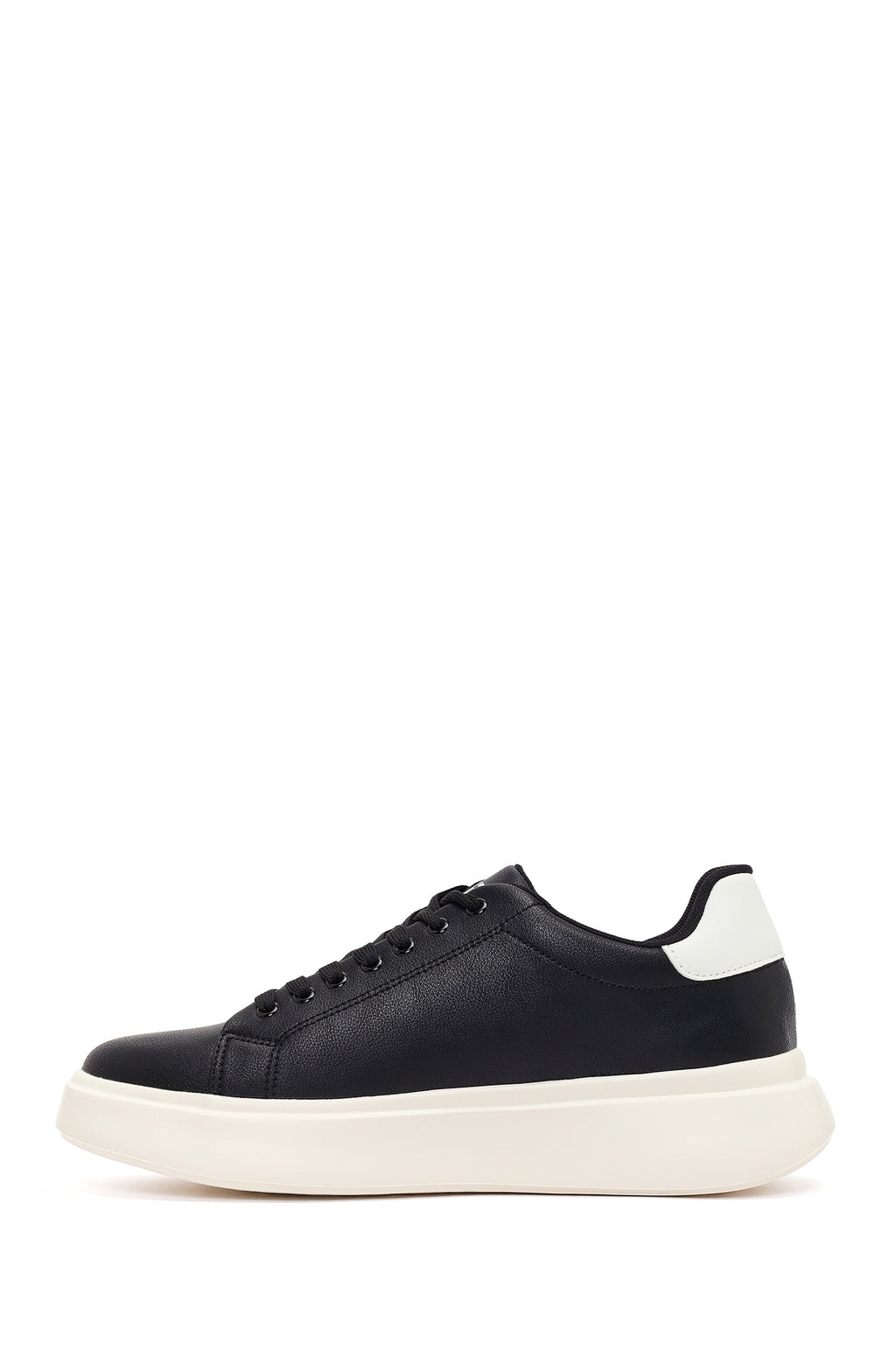 Erkek Siyah Bağcıklı Kalın Tabanlı Sneaker