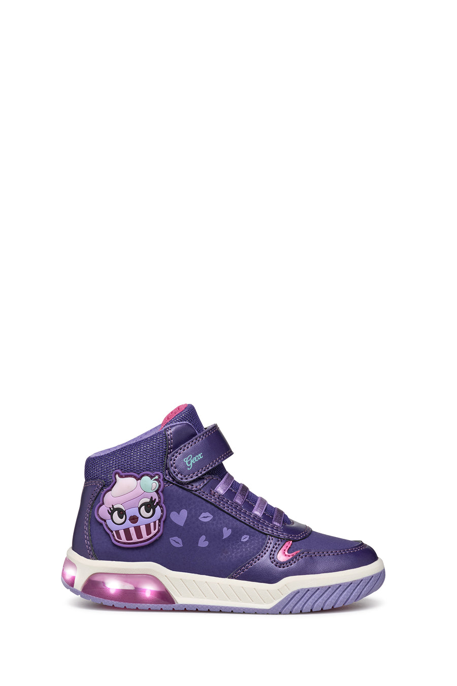 Geox Girls Purple Girl Lace-Up Ankle Sneakers
