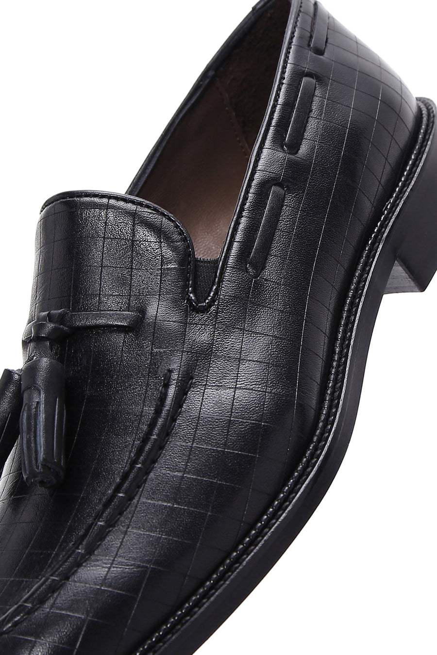 Men's Black Leather Tasseled Classic Loafer