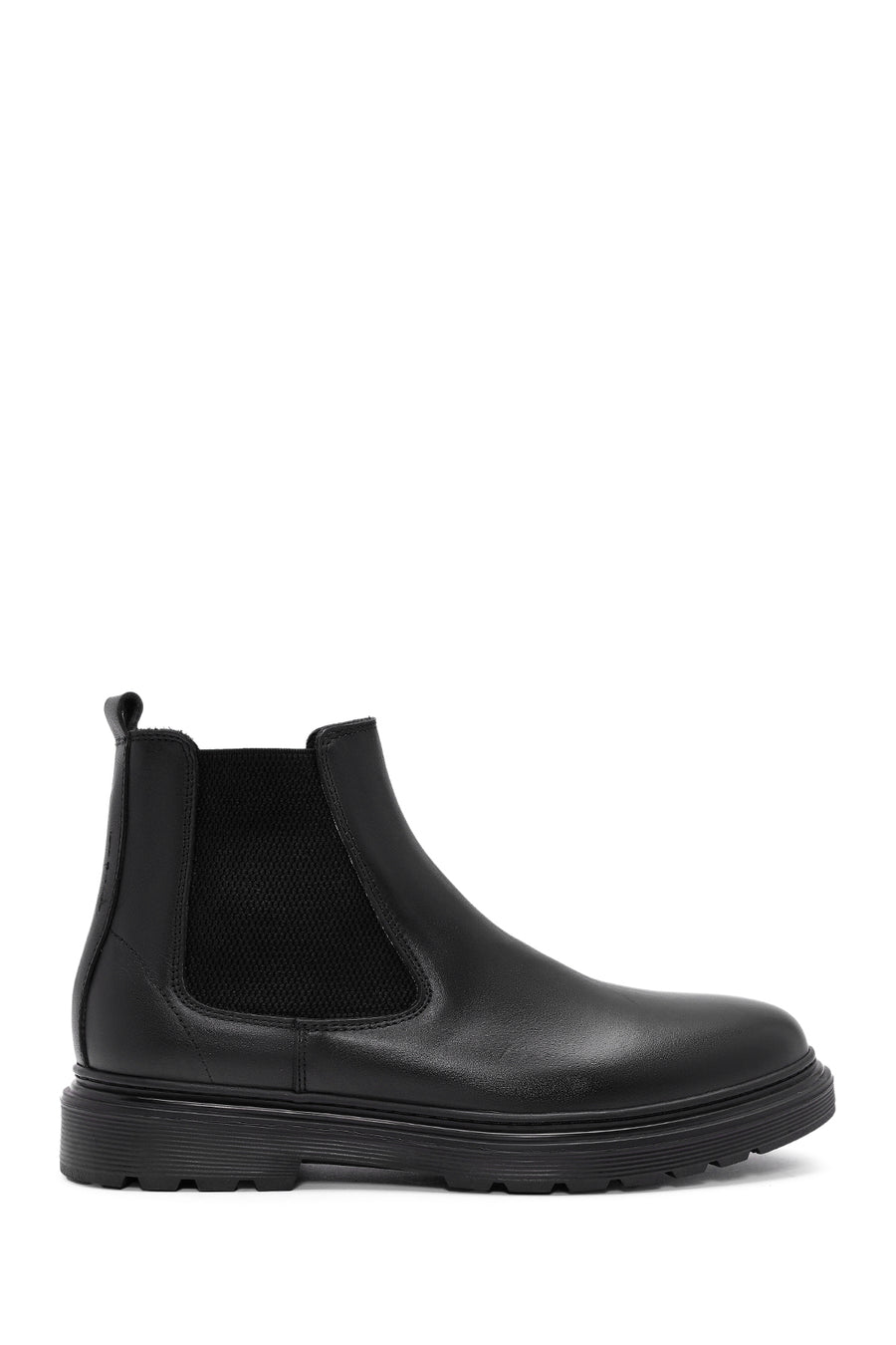 Derimod Fly Male Black Thick-Soled Leather Chelsea Boots WM720010DV | Derimod