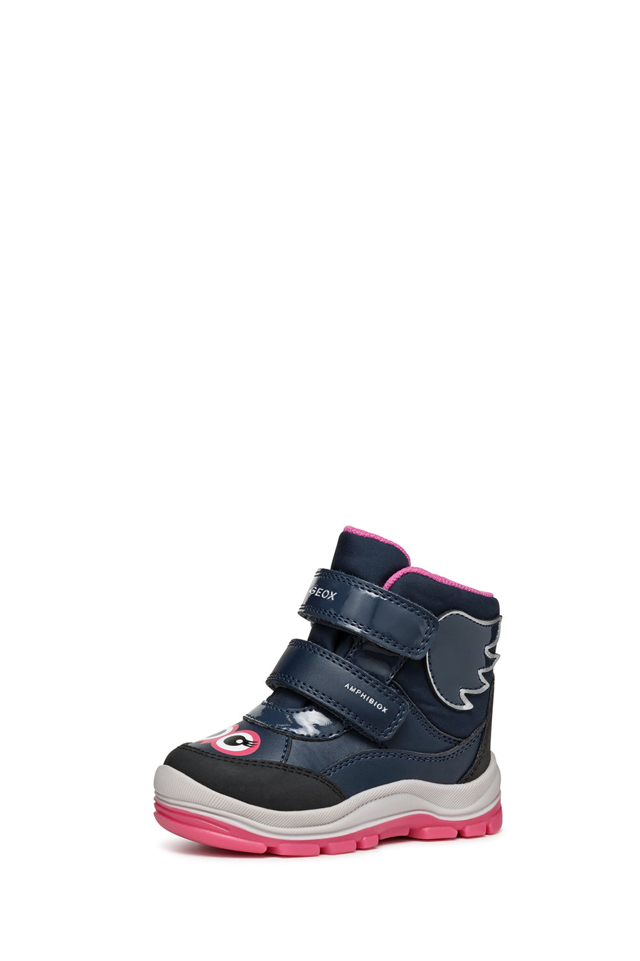 Geox Baby Girl Navy Blue B Flannel Banded Waterproof Leather Boots