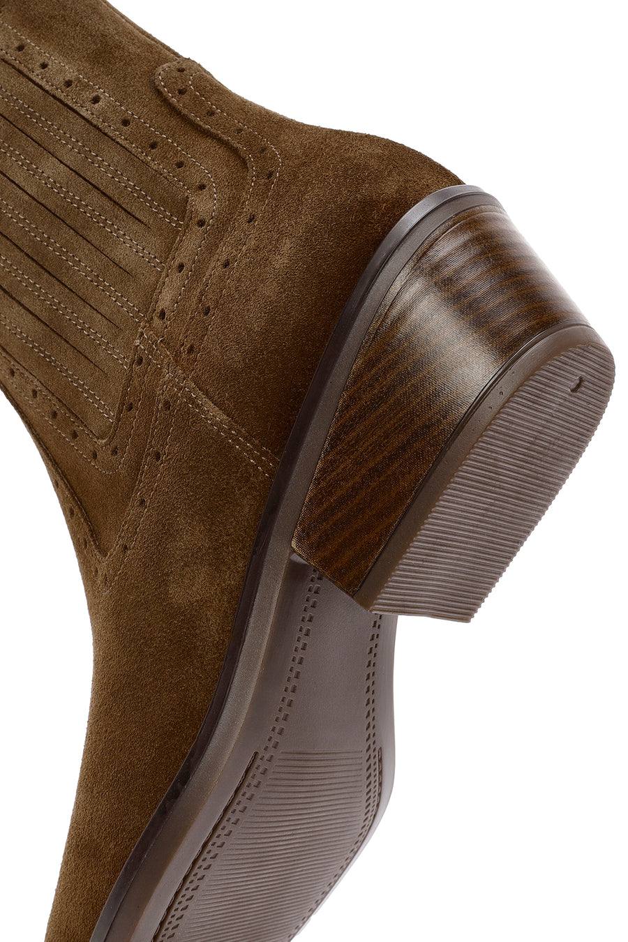 Women's Tan Suede Leather Cowboy Boots