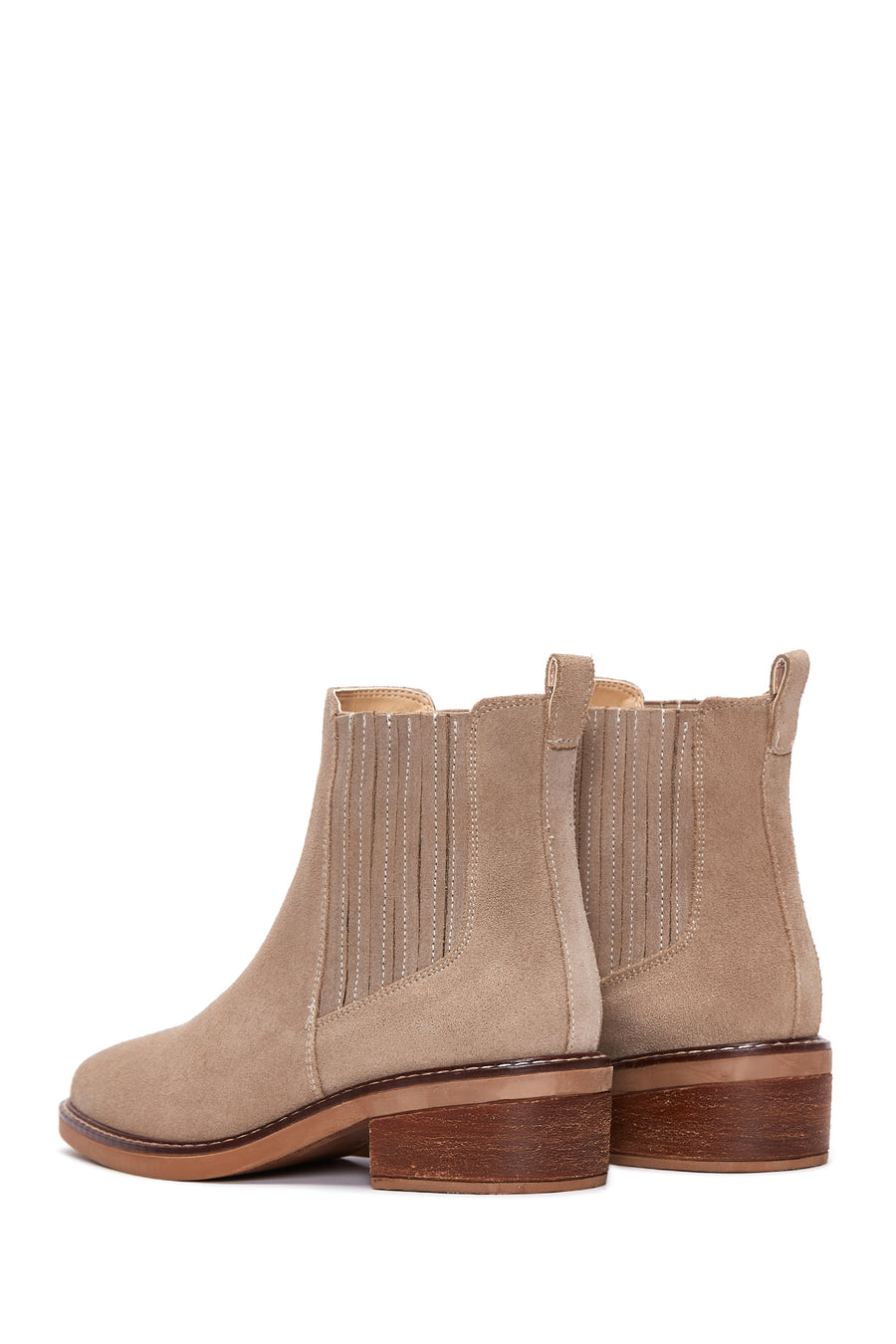 Women's Beige Suede Leather Chelsea Boots