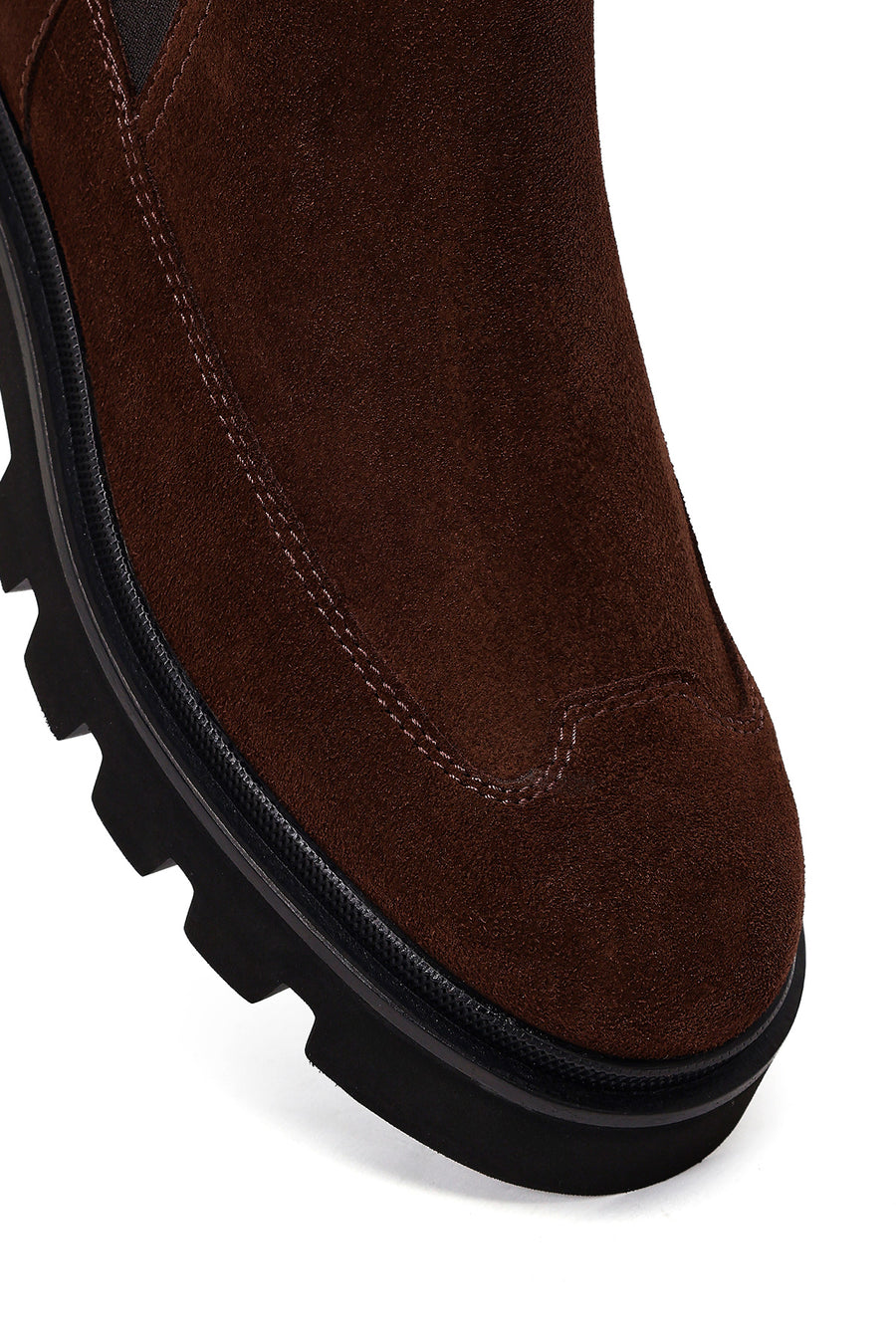 Women's Brown Suede Leather Chelsea Boots