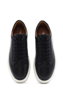 Men's Black Thick Sole Lace Up Leather Sneaker | Derimod