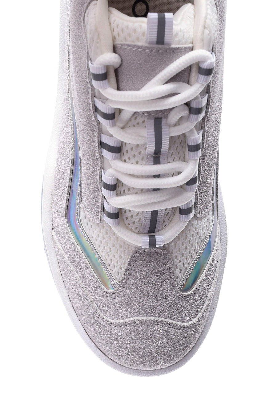Women's Silver Detailed Suede Sneaker