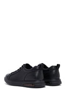 Male Black Lace-Up Leather Sneaker | Derimod