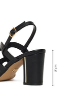 Woman Black Ankle Buckle Chunky Heeled Sandals | Derimod