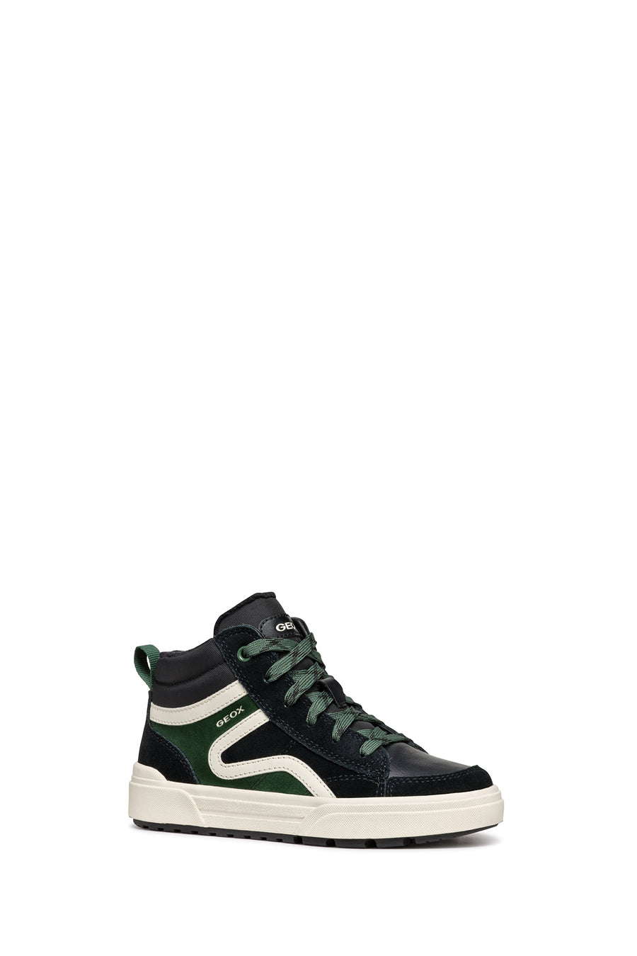 Geox Boy Green Weemble Lace-Up Zipper Detailed Ankle Sneaker