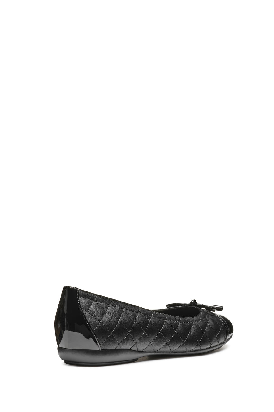 Geox Women's Black Annytah Quilted Patterned Leather Ballerina