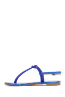 Women's Blue Stone Flip-Flop Sandals | Derimod