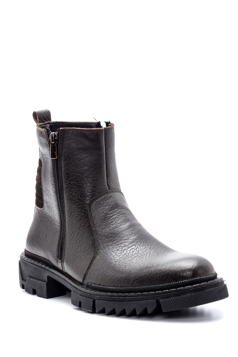 Men's Zippered Leather Boots