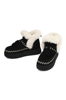 Women's Black Chunky Sole Tassel Suede Teddy Boots | Derimod
