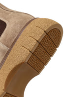 Men's Mink Thick-Soled Suede Leather Chelsea Boot | Derimod