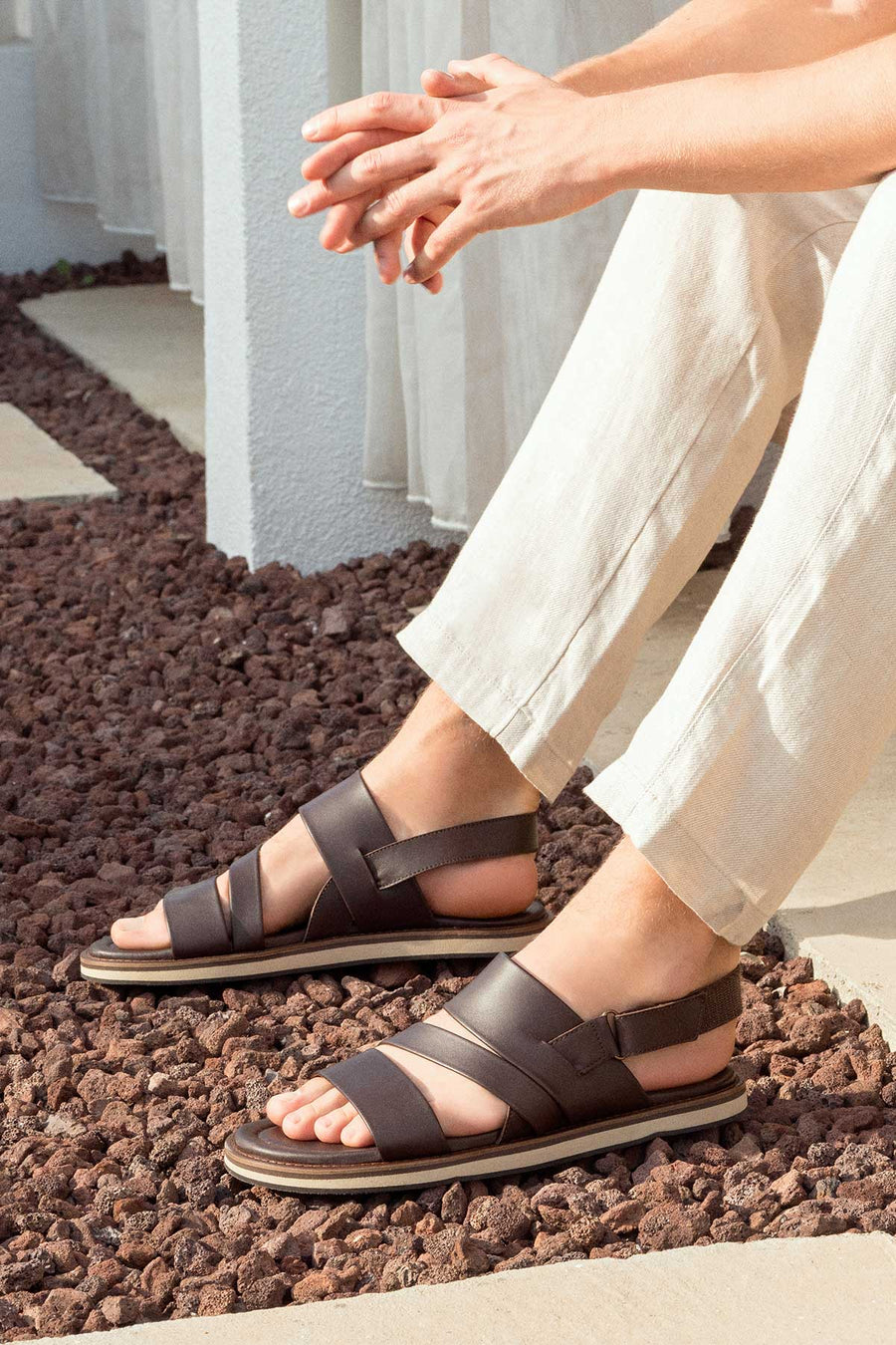 Men's Brown Leather Sandals