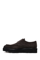 Male Anthracite Double Buckle Thick Sole Suede Leather Casual Shoes | Derimod
