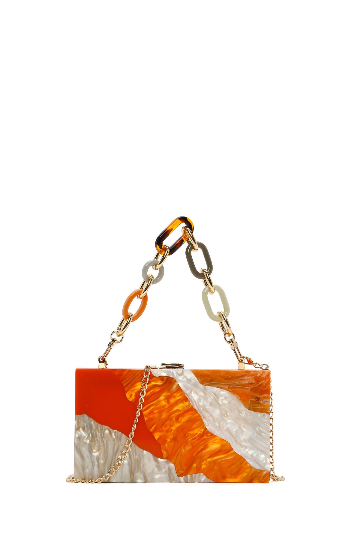 Women's Orange Long Chain Strap Mini Box Bag 25SBD2973PV | Derimod